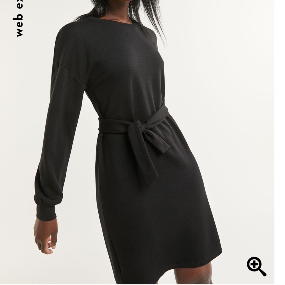 Fleece Crew Neck Sweatshirt Dress